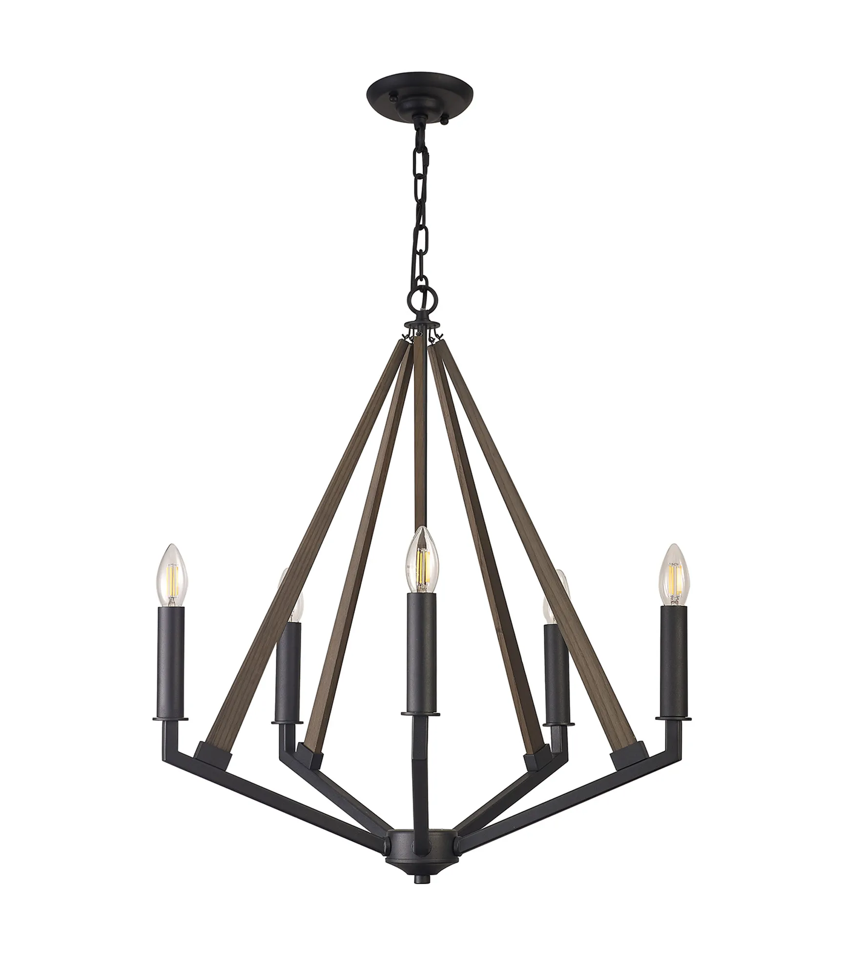 Hilton Pendant 5 Light Satin Black IL32682  Diyas Hilton
